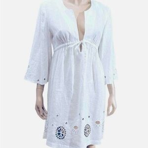 White linen DVF summer dress